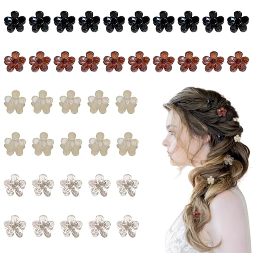 40 st Flower Claw Clips Mini Sweet Non-slip Vrouwen grijpen Plastic clip Kleine Haarspeld Leuke Haar Klauw Accessoires voor Meisjes Vrouwen Foto Dagelijkse Feest Hairstyle Accessoires