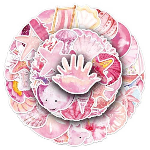 Oceanstickers voor jongeren en volwassenen, 50 stuks, zeedieren, vinyl stickers, set, auto, motorfiets, fiets, skateboard, snowboard, bagage, laptop, koffer, helm, motorfiets, computer