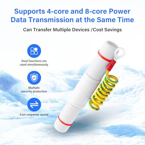 RJ45 PoE Extender - 10/100/1000Mbps Gigabit IP66 Waterdicht, Lightning Protection 5kA, Outdoor PoE Repeater voor het uitbreiden van PoE Afstand tot 250m 5