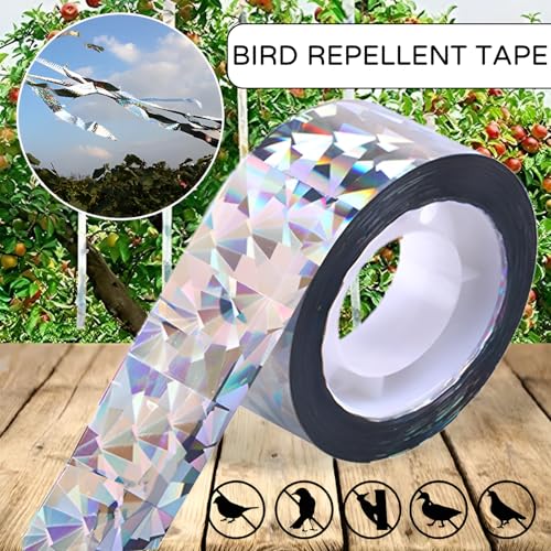 2 Rolls Vogelafstotende vogelband 2,2 cm x 80 m Vogelverschrikker Reflectieve Vogelafstotende Vogel Afstotende Vogel Bescherming voor Tuin, Tuin en Fruit Planten 3