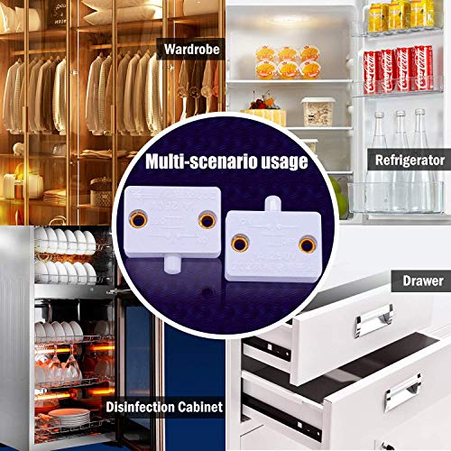 8 Pack 1A 250V Cabinet Deurlampschakelaar Lichtschakelaar Automatische schakelaar Druk op de deurlampschakelaar voor de kledingkast (Wit) 5