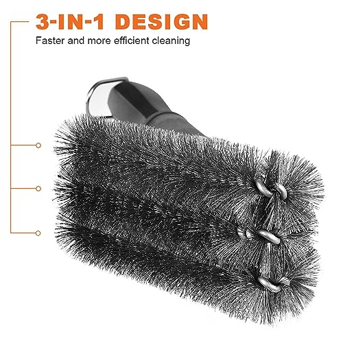 BBQ Grill reinigen borstel, Barbecue stalen borstel, Barbecue Grill Wire Brush met afneembare handgreep, voor alle soorten grills Zware reiniging 4