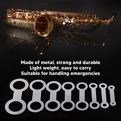 Saxofoon Pad Reparatie Kit, 8 PCS Saxofoon Lederen Pads Reparatie Gereedschap Lichtgewicht Metaal voor onderhoud 3