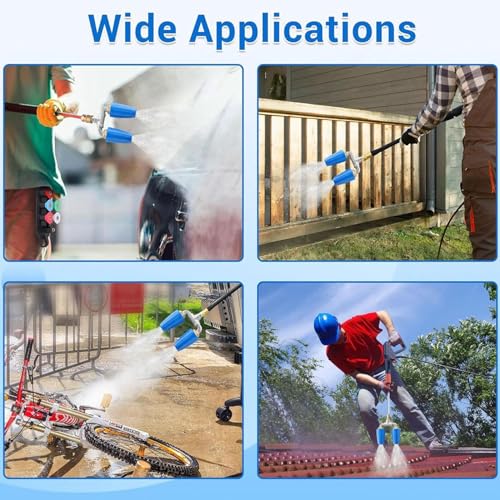 4000 PSI Dubbele Turbo Nozzle, Messing Keramiek 1/4 Inch Quick Coupling 2mm Hole 4 tot 6 GPM Drukwasmachine roterende tip 3