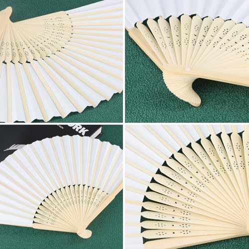 12 Paper Fans Hand Ventilator Papier Ventilatoren Bruiloft Kleine vouwhand Ventilator Kleurrijke Ventilatoren Hout Bruiloft Vouwfans Gasten Gift Bamboo Paper Fans Party 5
