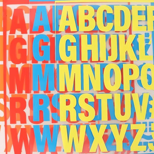 4 Vellen Strijkbrieven voor kleding, 5cm/2" strijkbare Vinyl Brieven met warmteoverdracht voor kleding, T-shirts, alfabeten en naamafdrukken (geel/rood/blauw/oranje) 4