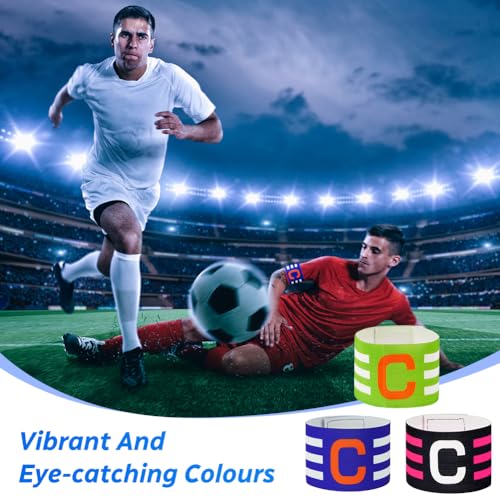 Voetbal Captain's Armbanden, geel + blauw + zwart 5