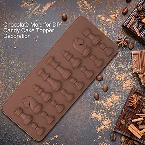 Silicone Schaak Stuk Chocolate Candy Molds, Internationaal Schaken Siliconen Hars Casting Fondant DIY Snoep Cake Topper