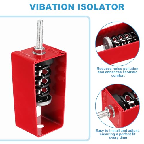 Plafond Spring Vibratie Isolator Houders, Verpakking van 2, 180 kg, Mechanische Vibratie Damper Montage Anti-Vibratie voor A / C Air Processor, Slaapkamer, Theater Studio, (XHS), Rood 3