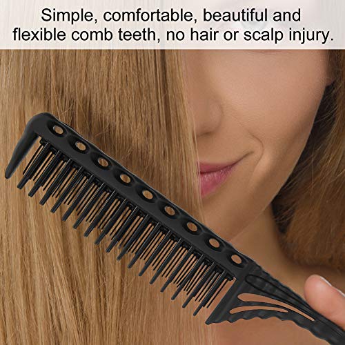 Tail Combs, Barber Comb, Black Hair Brush Rat Tail Lift Comb Professional Barber Comb Hair Salon (zwart) 5