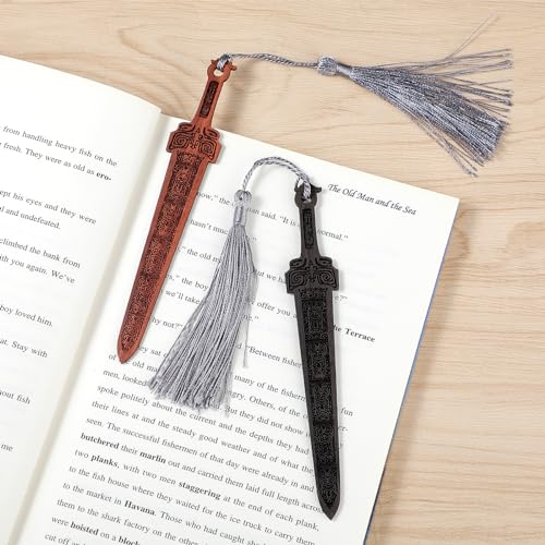 2 stuks Zwaardvorm Houten bladwijzers, creatieve vintage stijl bladwijzer, handgemaakte Reading Page Markers, hout bladwijzers voor mannen ambachten