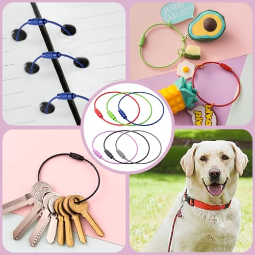 18 stuks grote sleutelhanger Hoop 15cm kleurrijke draad Ring Loop houder metaal staal draad sleutelhanger gecoat sleutelhanger Lanyard voor opknoping sleutelhangers Bagage Tags ID-tags 3