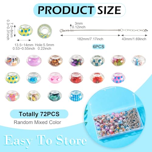 Europese armbanden maken kits rondelle hars groot gat kralen met roodvrij stalen armbanden patroon rondelle Europese spacer kralen bulk voor meisjes vrouwen doe-het-zelf armband sieraden 4