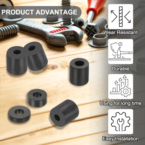Multifunctionele rubberen afstandhouders, 50 stuks, 0,5 x 0,4 Inch Od x 0,5 Inch T Anti-Vibratie Isolatie Pads, Ronde Neopreen Bushings, Rubber isolatieschijven voor Hvac Bolts, Accessoires 4