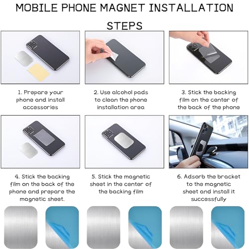 30 stuks Zelfklevende metalen platen Set - Rechthoekig, Zeer dunne plaat voor magnetische mobiele telefoon 3