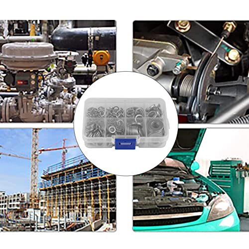 200PCS Stainless Steel Flat Ring & Split Lock Washer Assortiment Set M5 M6 M8 M10 Metric 3