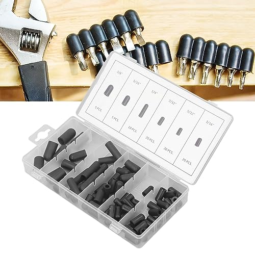 80 stuks Vacuum Hat Plug Assortiment Kit Leakproof Vacuümhoed Rubber hittebestendig zwart