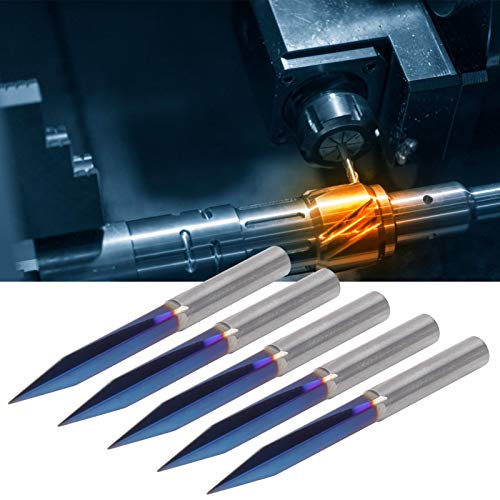 5 st Graveren Bit 2 Fluiten V Tip 4mm Shank Recht End Mill Cutter Tungsten Steel Blue Coating Milling Cutter Carving Tool 4x0.3x20 4