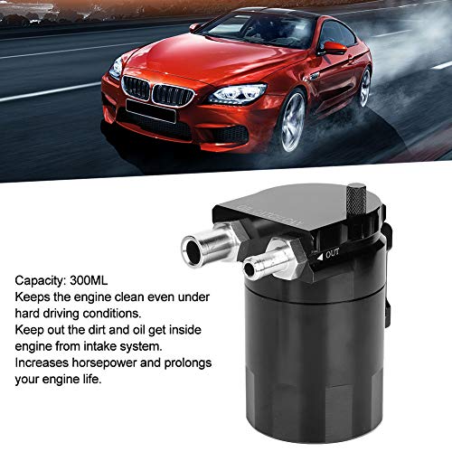Olie Catch Can Kit 300ML Olie Tank Reservoir Tank Motor Black Polish Stunned Aluminium Universal