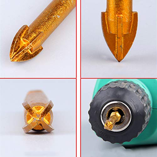 10Stuks 8mm wolfraam Carbide Drill Spear Head met Hex Shaft Glas Ceramic Cross Spear Head voor Spiegel Porselein Marmer 4