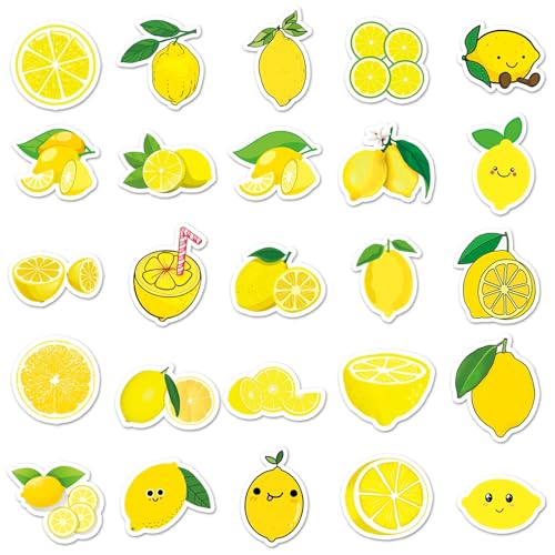 Limonade Stickers voor tieners en volwassenen, 50 stuks, Citroen, Waterdichte Vinyl Sticker Set, Auto, Motorfiets, Fiets, Skateboard, Snowboard, Bagage, Laptop, Koffer, Helm, Motorfiets, Computer