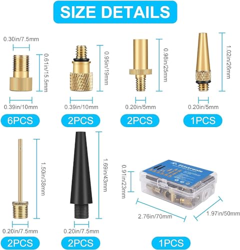 Fietsventieladapter, Fietsventielset DV SV AV, Dunlop French Flash Valve met Cone Adapters en Bal Naalden voor Air Matrassen en Ballen, voor Alle Fietsventielen