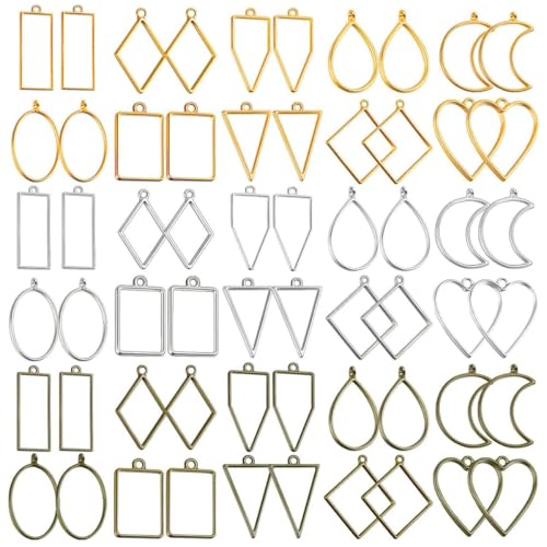 Zinklegering liefde water druppel geometrisch Vorm Lijm bodem oorbel Hars vormen Sieraden Vorm Hole Frame Hanger Hars Craft Frame Fashion DIY Sieradenmaterialen