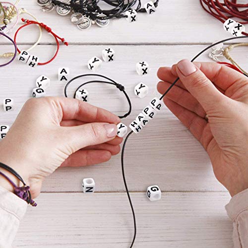 50 g/300 st. 6mm Acryl Alfabet Kubus Kralen Letter P Vierkant Bangs Losse kralen Spacers voor kinderen sieraden armband maken (Wit) 3