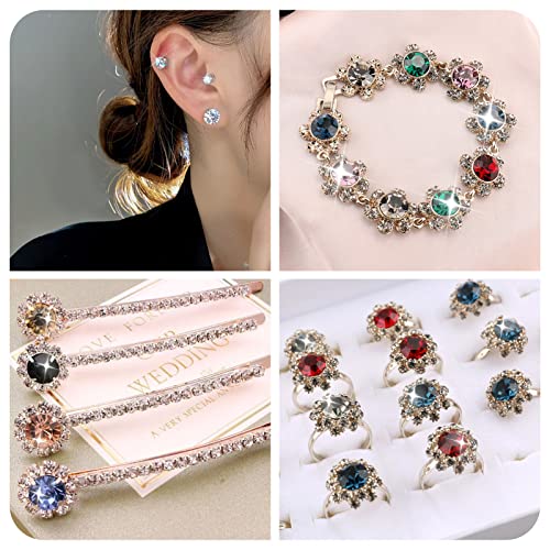 10st 8mm Facet Cubic Zirconia Rhinestone Diamond Shape Grade A Rhinestone Cabochons Crystal Diamond Kralen voor Nail Art Craft sieraden maken, Willekeurige gemengde kleur 5