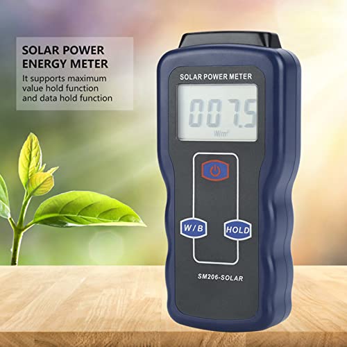 SM206 Solar Power Meter Intensive Sunlight Meter met W/m2 & Btu, Max. Wacht, gegevensopslag voor glasdoorlaattest
