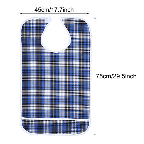 Adult Bib Clothes Protector, Waterproof Eatingtime Bib Age Disability Aid Cook Dining Kleding Wasbaar (Blauw) 5