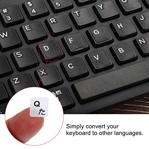 Japanse Keyboard Layout Stickers, 2 Pack Universele Keyboard Vervangingshoes voor notebook Desktop Computer Keyboards, Witte Achtergrond Zwarte Lettering 4