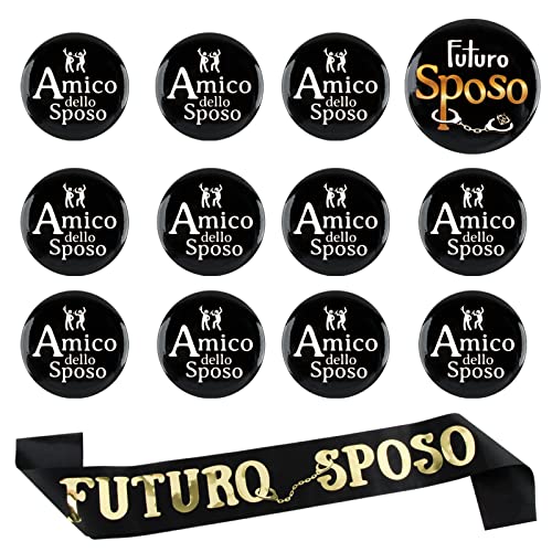13 stuks bachelorette Party Gadget Groom Sash Future Groom Brooch 11 Pieces Brooches Vriend van de bruidegom verpakking Groom to Be Bachelorette Party for Party, Bruiloft, Engagement