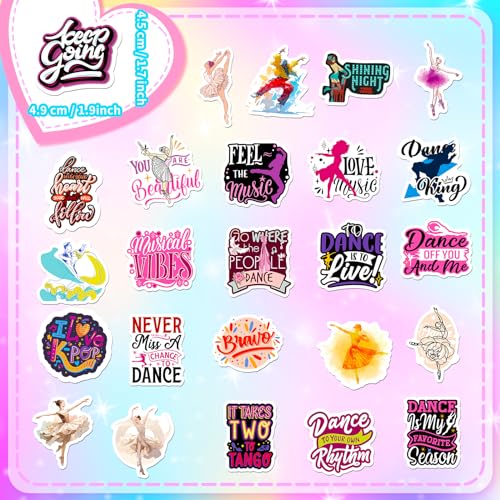 Dans Sticker Set kinderen tieners 50 stuks dans waterdicht Vinyl Stickers Laptop Skateboard Koffer Helm Auto Fiets mobiele telefoon Motorrijwiel Bike Scrapbook Cadeaudagboek 3