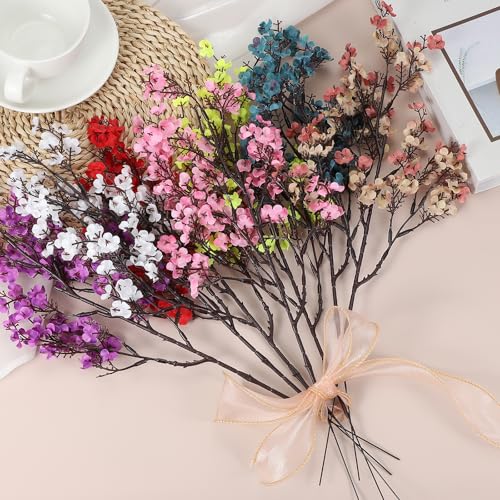 Kunstbloemen, 9 stuks Europese nep bloemen, DIY boeket, nep bloemen voor thuis Tuin Keuken Decoratie Bruiloft Partij Decoratie Zilver 3