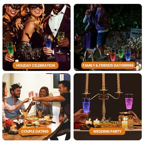 LED lichtgevende beker, PS lange uithoudingsvermogen 6 kleuren lichten interessante sfeer automatische schakelaar LED lichtgevende cocktail glas 6 stuks voor bar 3