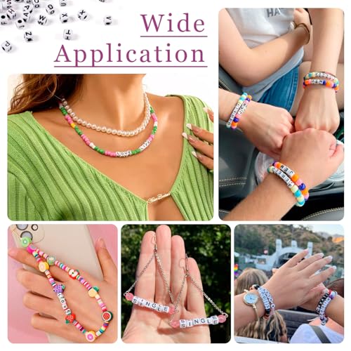 1300Stuks Vierkante brief kralen 4-5mm Kubus White Alphabet Kralen A-Z Initial acryl brief kralen voor vriendschap armbanden ketting sieraden maken 4