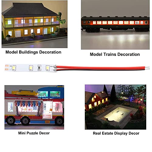 10 stuks 12-18 V 3-LED huisverlichting 5 cm wit met kabel 10 cm, modelbouw LED-verlichting, modelbouwverlichting, modelspoorverlichting 4