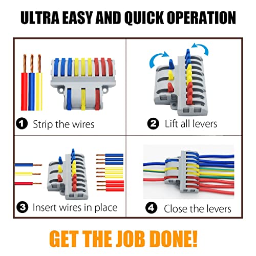 SPL-93 6 PCS Compacte draad connectoren, hendelmoer geleider, 3 tot 9 uit elektrische connector blokken 4