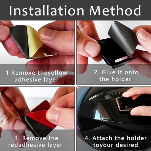 Verpakking van 4 lijmhouders, helmhouder, Go Pro helmhouder, vaste basis met 4 kleefkussens voor actiecamera, Go Pro 3, 3, 4, 5, 6, 7, 8, 9, 10, 11, 12, Verbindt met Kayak Car Surfplanken (2 4