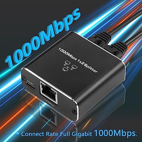 Ethernet Splitter Gigabit Ethernet Switch, RJ45 Splitter 1 tot 2 1000/100Mbps, Ethernet Extender met USB Power Port voor Computer, Hub, Switch, Router, ADSL, Settop Box, Digitale TV 3