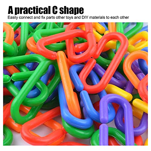 100 st. Plastic ketting Bird Toy, Plastic Links C-clips haken ketting Parrot Bird Toy Cage