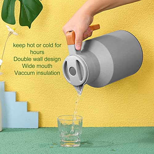 1L Koffie-isolerende pot, koffie Thermische Decanter met deksel en houten handvat, dubbele wand vacuüm warmte opslag thermische koffie Decanter (3#)
