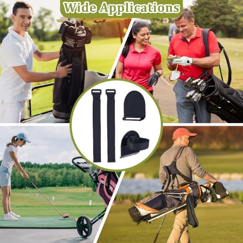 Golftas-padaccessoires, golftas, metalen landingspad voor snelle toegang tot afstandsmeter, golfhanddoeken, riemclip, golfuitrusting en accessoires, met twee magische tape-riemen 5