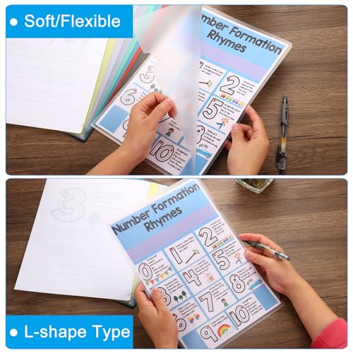 L Type Mappen 10 Pack A4 Plastic File Project Tassen Duidelijk papier Document Jacket Mouwen voor Office, Oranje 4