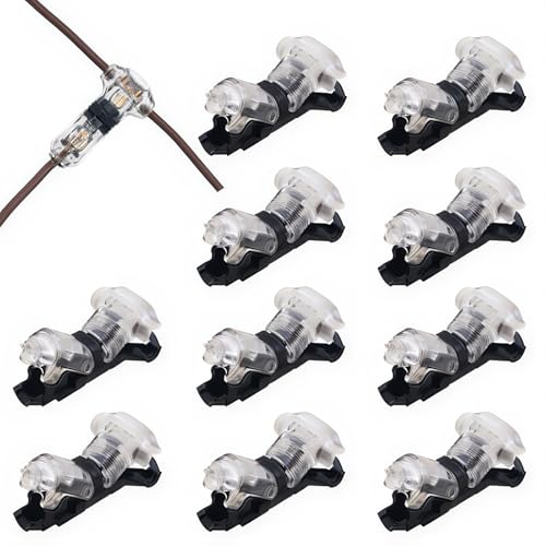 T Connector, 10 st Low Spanning, T Tap Kabel Connector, T Geef 1 Pin Solder gratis zonder draadstrippen voor Draad 20/22 AWG 0,2-0.5mm2 Aansluiting Kabel vereist