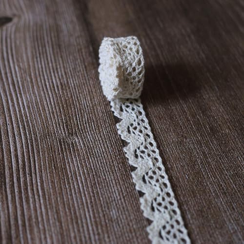 Lace Ribbon Ca. 20 m Lace Trim Vintage Kant Gehaakte Kant Decoratie Lint Katoen Decoratieve Tape Lace Stof voor het naaien van ambachten Bruiloft Decoratie (Beige35) 4
