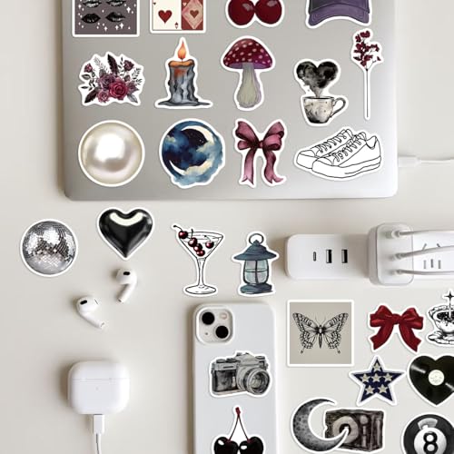 Dark Goth Stickers voor tieners en volwassenen, 50 stuks, Dark Goth Vinyl Sticker Set, Auto, Motorfiets, Fiets, Skateboard, Snowboard, Bagage, Laptop koffer, Helm, Motorfiets, Computer 4