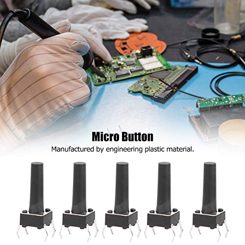 100st Instantane klokschakelaar, Technische Plastic Micro Knoppen, DC12V, 50mA DIP, 6x6x15mm, Instantane klokschakelaar, Microknop, DIP-schakelaar