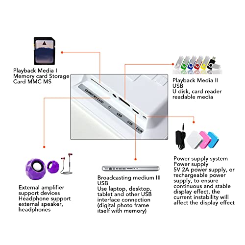Elektronische fotolijstweergave wit 100-240V Digital Photo Frame 7" MP3 Music for Home Family (#1) Video en Milieu 5